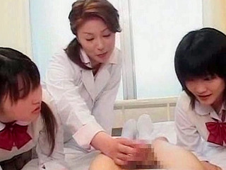 Japanese Teens Getting Handjobs on Floor: Nippon Horniness Explosion!